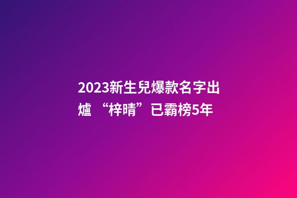 2023新生兒爆款名字出爐 “梓晴”已霸榜5年